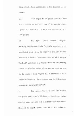 PESHAWAR HIGH COURT JUDGMENT REGARDING FATA JURISDICTION (APRIL 2014) 
73 
 