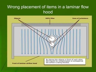 Wrong placement of items in a laminar flow
                 hood
 