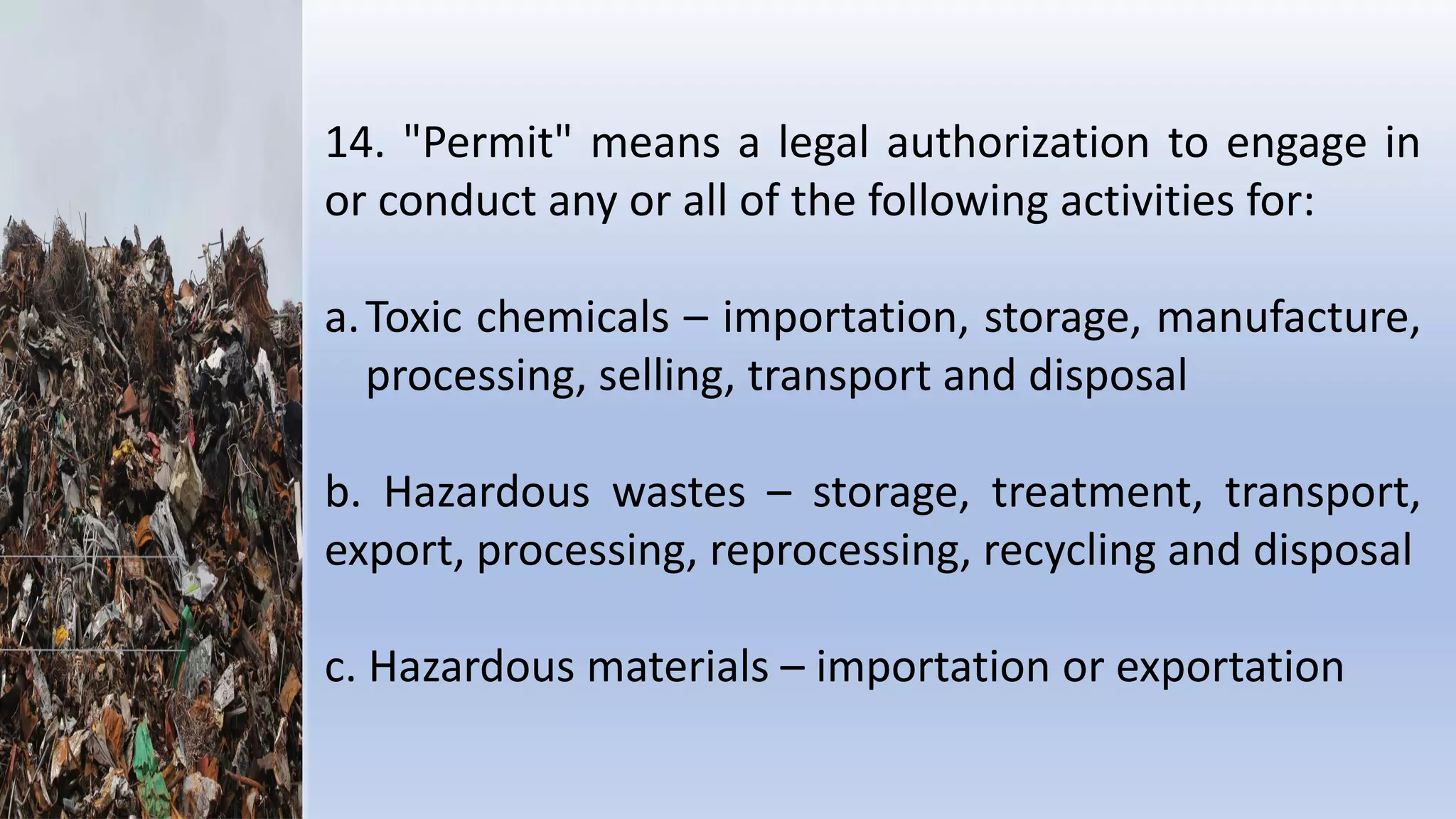 Export Permit For Hazardous Materials photo