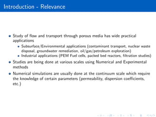 Pore-scale direct simulation of flow and transport in porous media | PDF