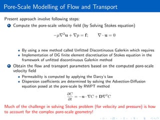 Pore-scale direct simulation of flow and transport in porous media | PDF