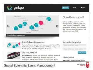 Social Scientiﬁc Event Management
 
