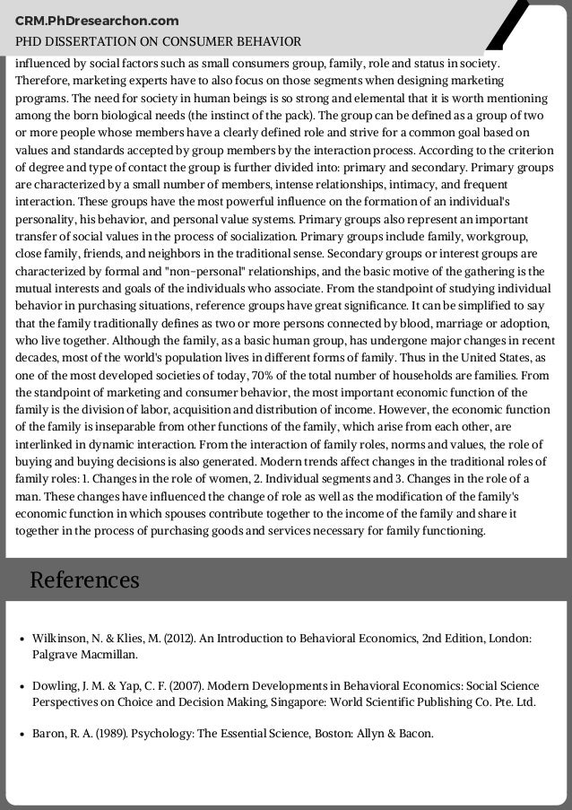 Phd thesis consumer behaviour