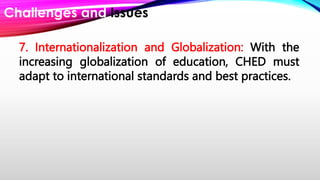 Issues and Challenges in the Commission on Higher Education | PPTX
