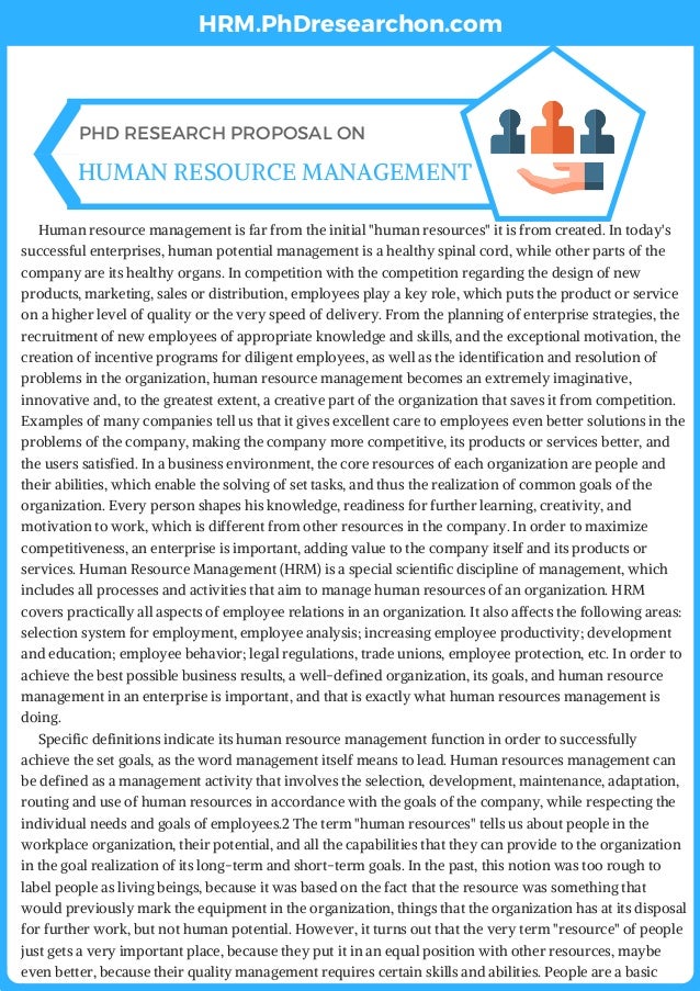 hrm topics for research proposal