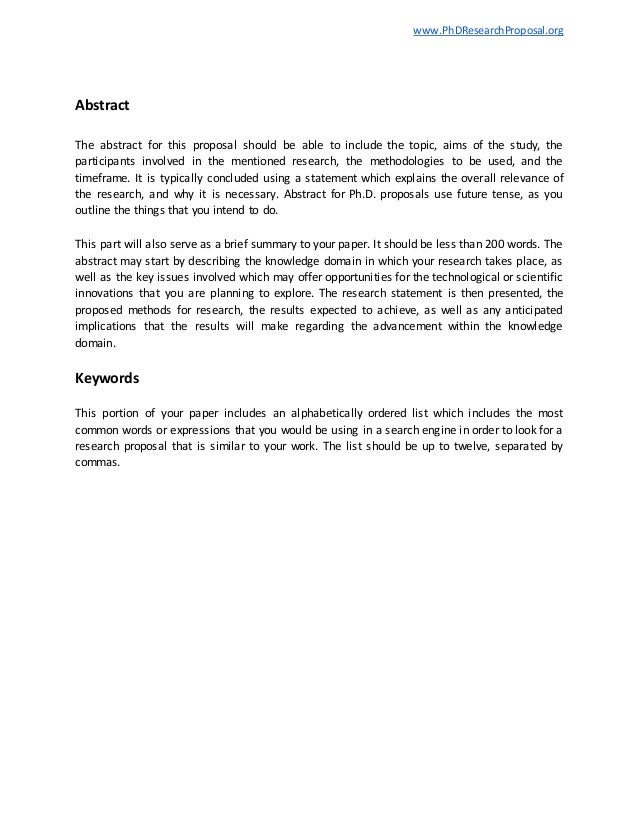 Well-Written PhD Research Proposal Sample