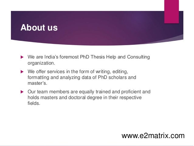 Phd thesis assistance