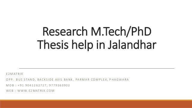 Thesis help in jalandhar