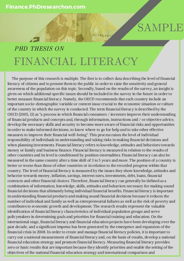 Phd thesis on financial literacy