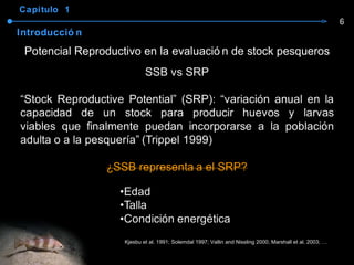 Capítulo  1 Introducción Potencial Reproductivo en la evaluación de stock pesqueros Kjesbu et al. 1991; Solemdal 1997; Vallin and Nissling 2000; Marshall et al. 2003; … 6 