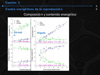 Capítulo  5 Costes energéticos de la reproducción Composición y contenido energético 48 Gónada Hígado 