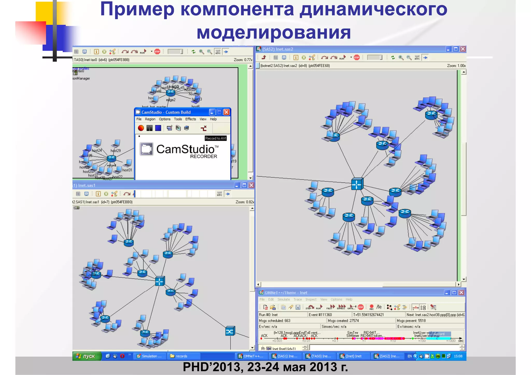 Пример компонента динамическогоПример компонента динамического
моделированиямоделированиярр
PHD’2013, 23-24 мая 2013 г.
 