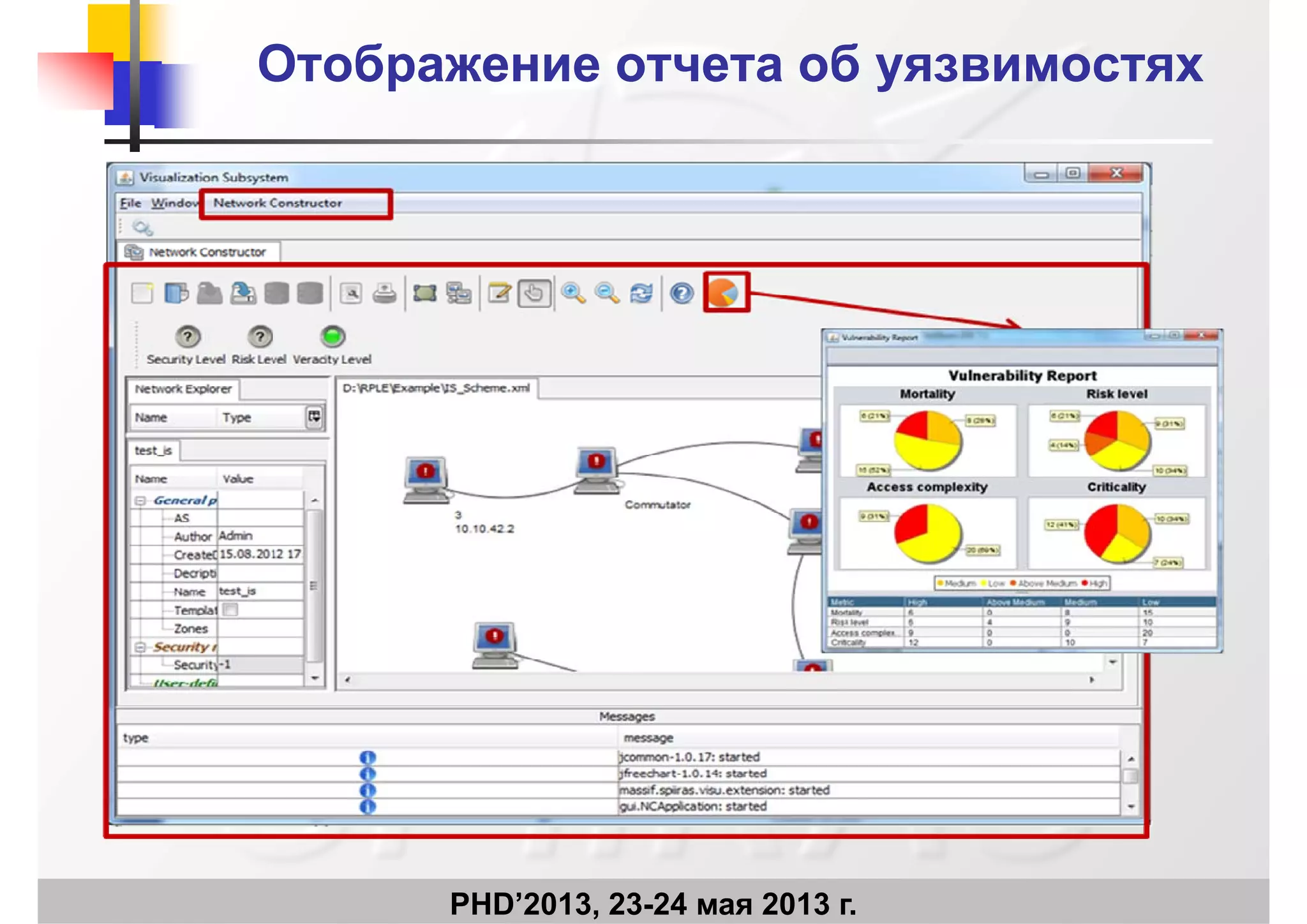 Отображение отчета об уязвимостяхОтображение отчета об уязвимостях
PHD’2013, 23-24 мая 2013 г.
 