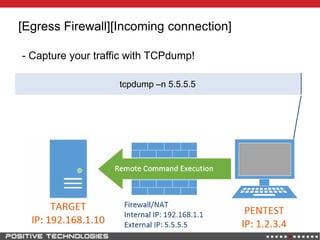 [Egress Firewall][Incoming connection]
- Capture your traffic with TCPdump!
tcpdump –n 5.5.5.5
 