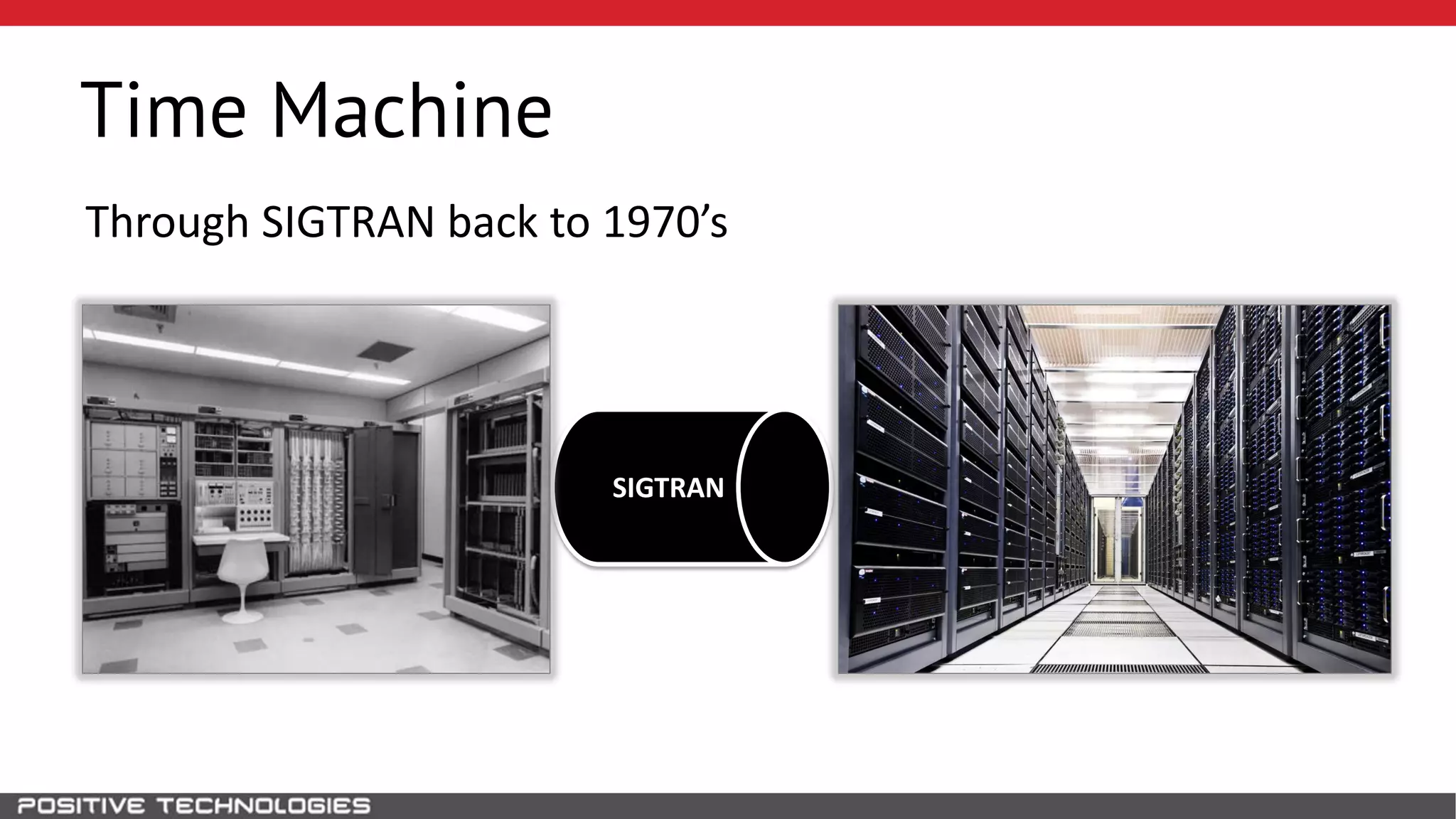 SIGTRAN
Time Machine
Through SIGTRAN back to 1970’s
 