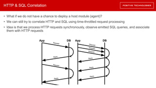 HTTP & SQL Correlation
• What if we do not have a chance to deploy a host module (agent)?
• We can still try to correlate ...
