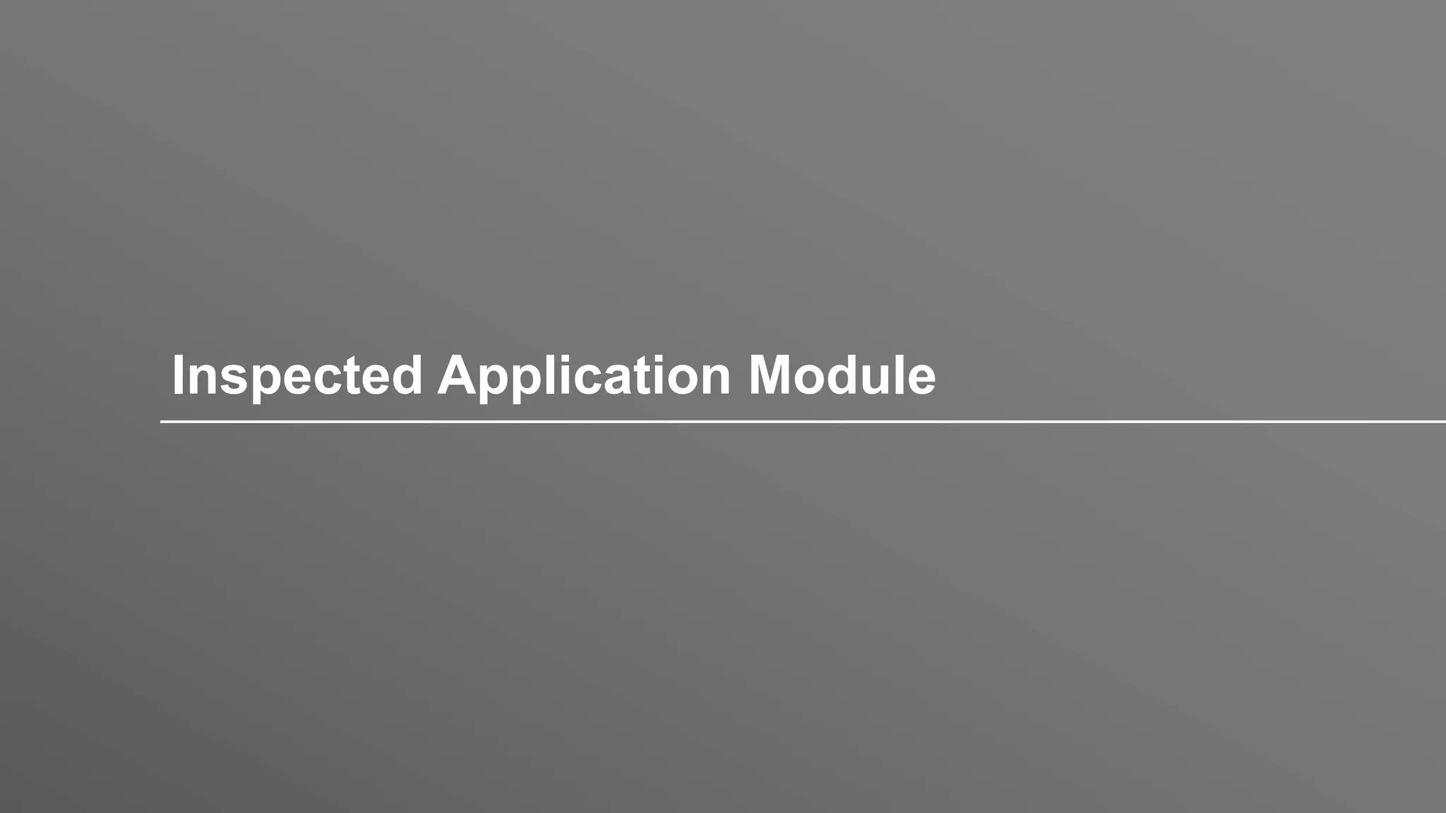 Inspected Application Module
 