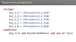 ЗаголовокПравила Yara для Approof (5)
 