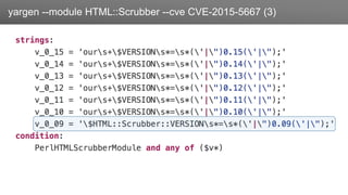 Заголовокyargen --module HTML::Scrubber --cve CVE-2015-5667 (3)
 