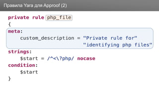 ЗаголовокПравила Yara для Approof (2)
 