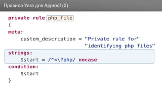 ЗаголовокПравила Yara для Approof (2)
 