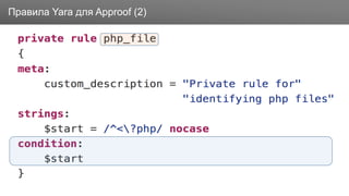 ЗаголовокПравила Yara для Approof (2)
 