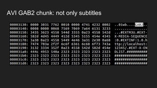 AVI GAB2 chunk: not only subtitles
 