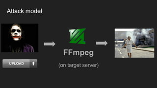 FFmpeg
(on target server)
Attack model
 