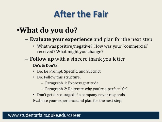 thank you note after career fair