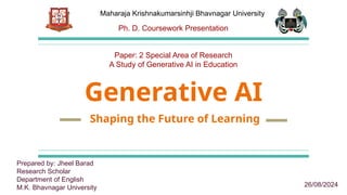 Generative AI: Shaping the Future of Learning | PPTX
