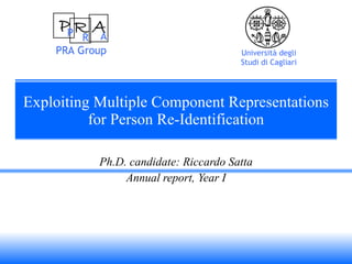 Exploiting Multiple Component Representations for Person Re-Identification Ph.D. candidate: Riccardo Satta Annual report, Year I 