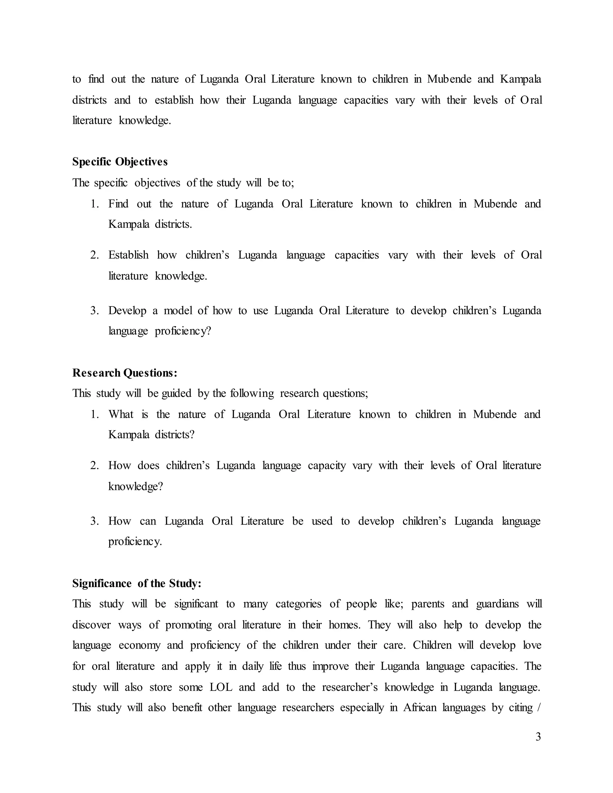 The Contribution of Luganda Oral Literature to Children Language ...