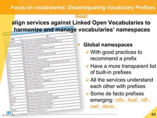 G.A. Atemezing - Publishing and Consuming Geo-Spatial & Government Data on the Semantic Web
49
Focus on vocabularies: Disa...
