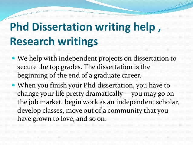 Phd dissertation help my