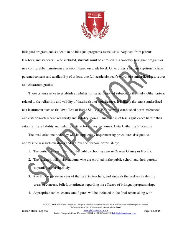 Dissertation proposal assistance