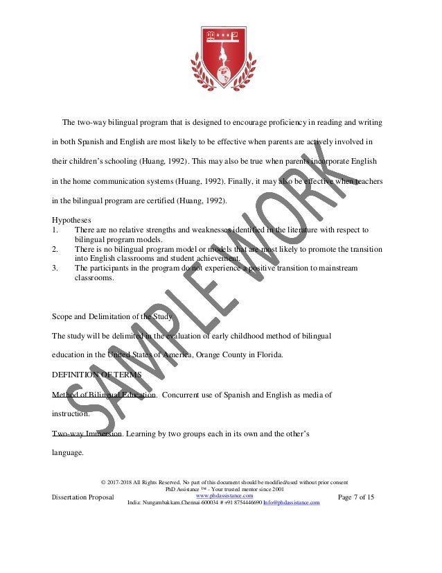 Dissertation proposal assistance