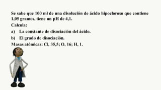 Ph de una disolución de ácido hipocloroso
