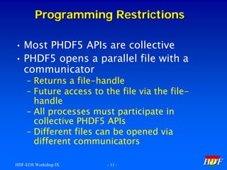 Parallel HDF5 Introductory Tutorial | PDF