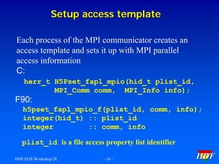Parallel HDF5 Introductory Tutorial | PDF