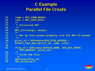 Parallel HDF5 Introductory Tutorial | PDF