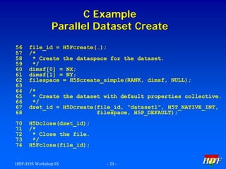 Parallel HDF5 Introductory Tutorial | PDF