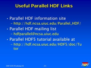 Parallel HDF5 Introductory Tutorial | PDF