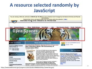29
A resource selected randomly by
JavaScript
https://www.webharvest.gov/congress112th/20130119060624/http://www.fws.gov/
 