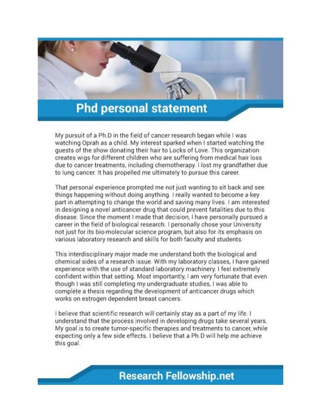 writing a good phd personal statement