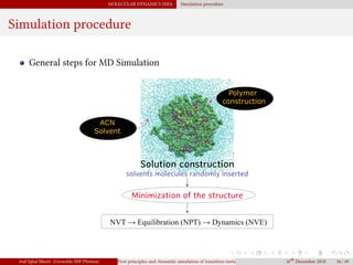 First principle and Atomistic simulation of transition metal compounds ...