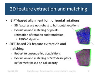 Sift Ransac Contactless and less-constrained palmprint recognition - Ph.D ...