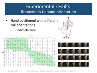 Contactless and less-constrained palmprint recognition - Ph.D ...