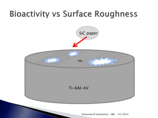 SiC paper




    vs.




Ti-6Al-4V




      University of Connecticut - IMS   4/2/2013
 