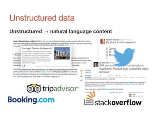 Unstructured data
Unstructured → natural language content
 